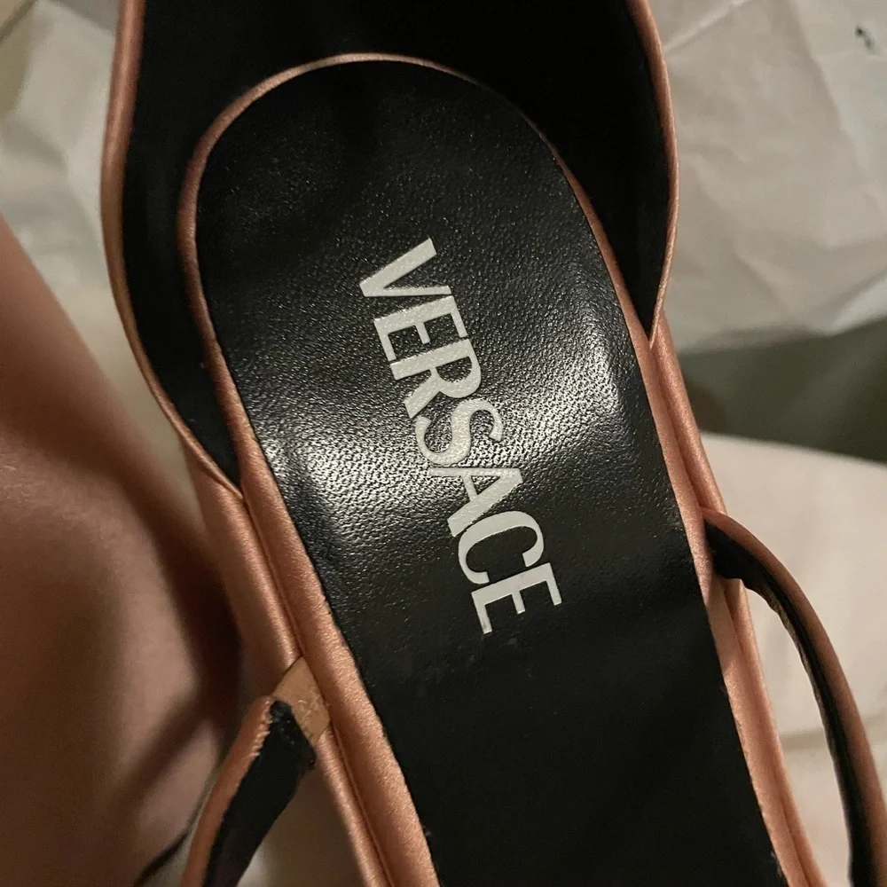 Versace satin Platform wedges